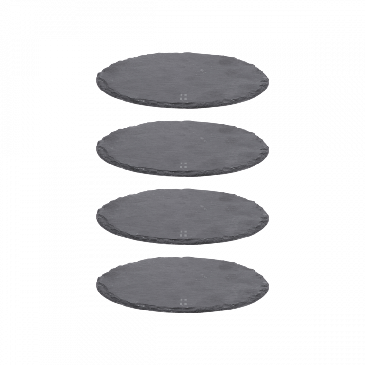 Lunasol - Bridlicový podnos 9 cm okrúhly malý set 4 ks - Flow (593153)