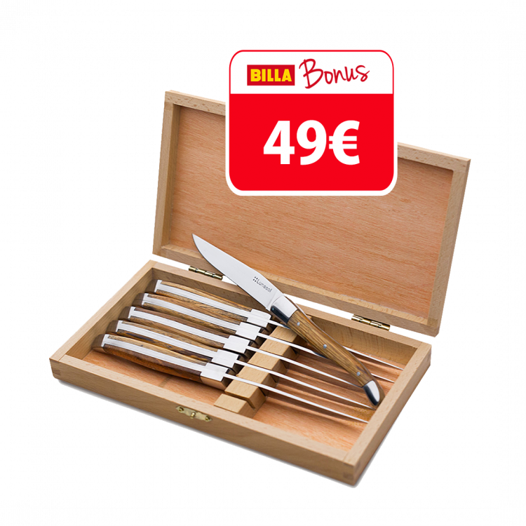 Lunasol - Steakové nože v drevenom boxe set 6 ks - Basic (118790)